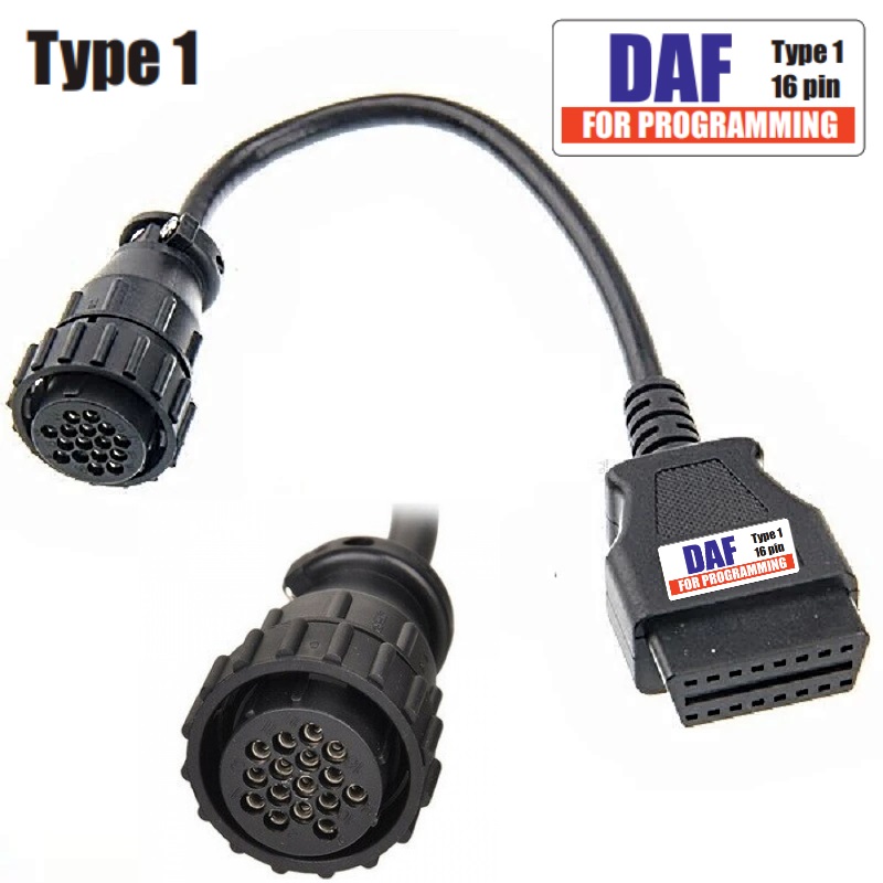 Адаптер на круглый разъем DAF 16pin - OBD2 для программирования VIC